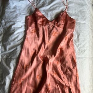 Satin Peachy Pink Slip Dress